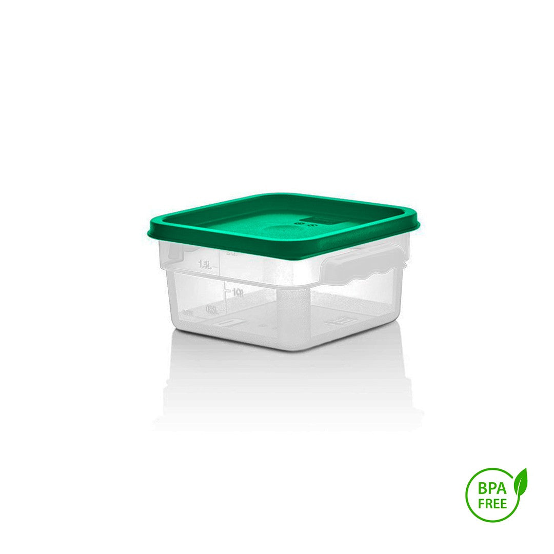 Pack Recipiente Cuadrado Polipropileno 1.9 Lt Con Tapa Verde