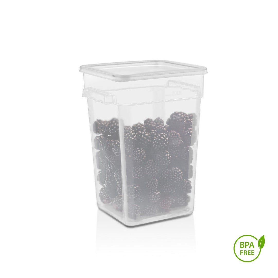 Pack Recipiente Cuadrado Polipropileno 20.8 Lt Con Tapa Transparente