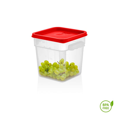 Pack Recipiente Cuadrado Polipropileno 7.6 Lt Con Tapa Roja