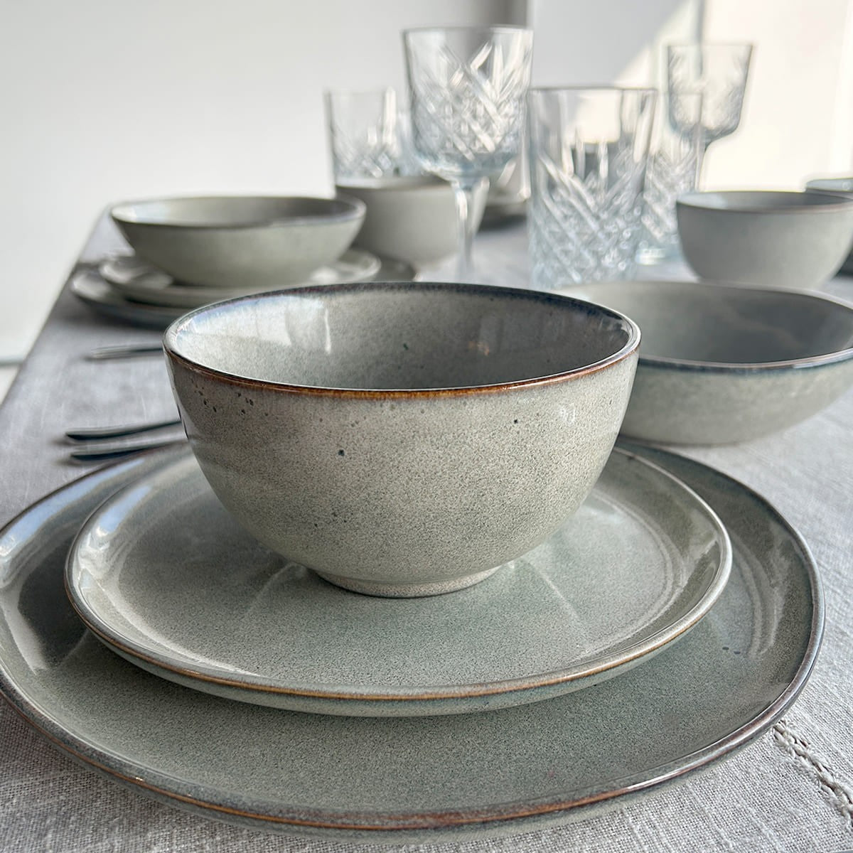 Set Vajilla 18 Piezas Cerámica Beige Linea Oslo