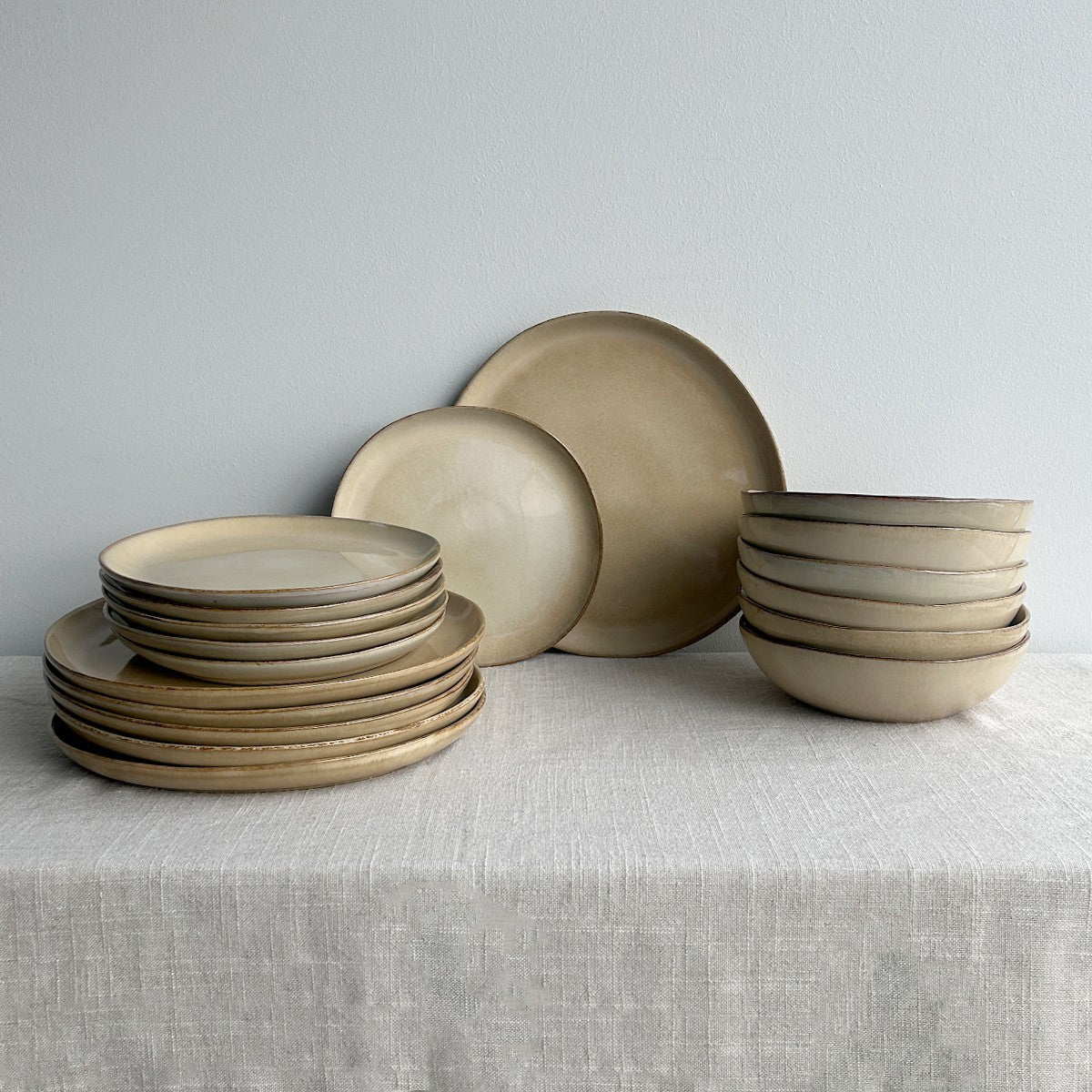 Set Vajilla 18 Piezas Ceramica Beige Linea Ekos