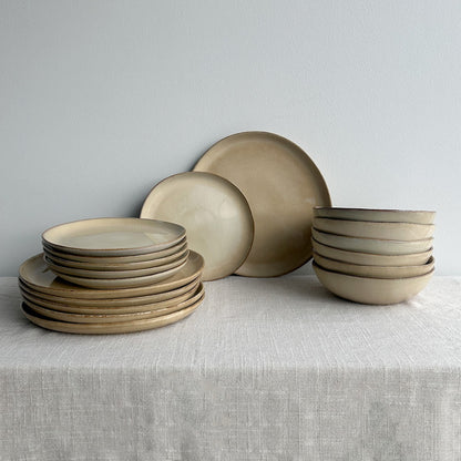 Set Vajilla 18 Piezas Ceramica Beige Linea Ekos