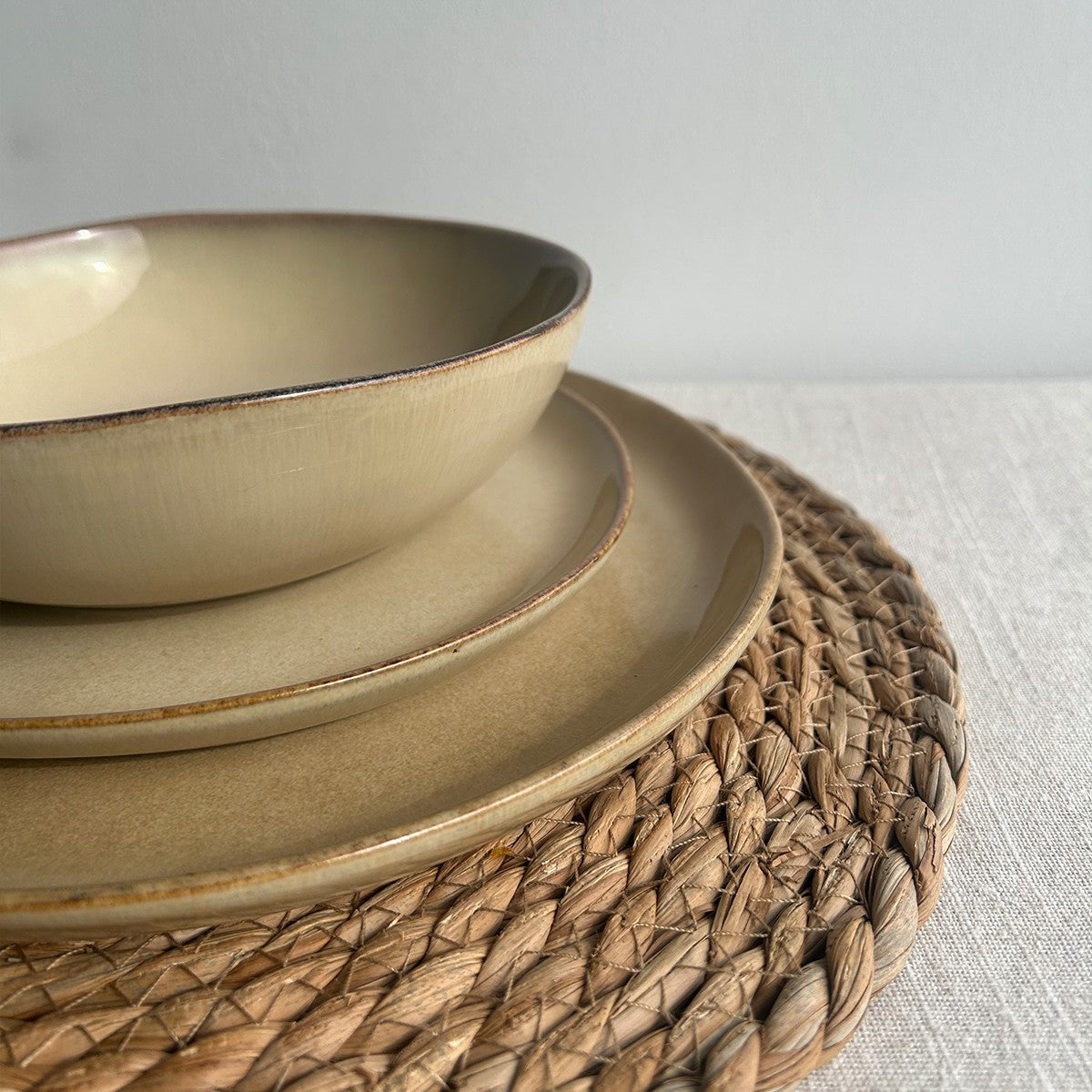Set Vajilla 18 Piezas Ceramica Beige Linea Ekos